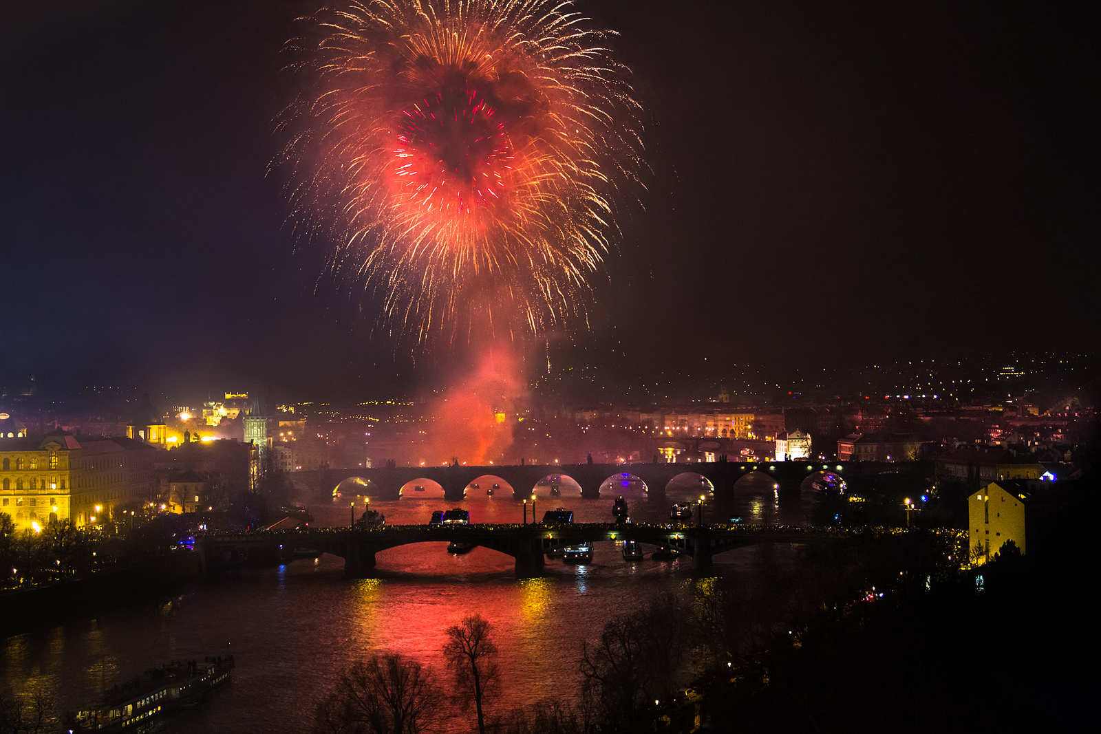 Fireworks in Prague