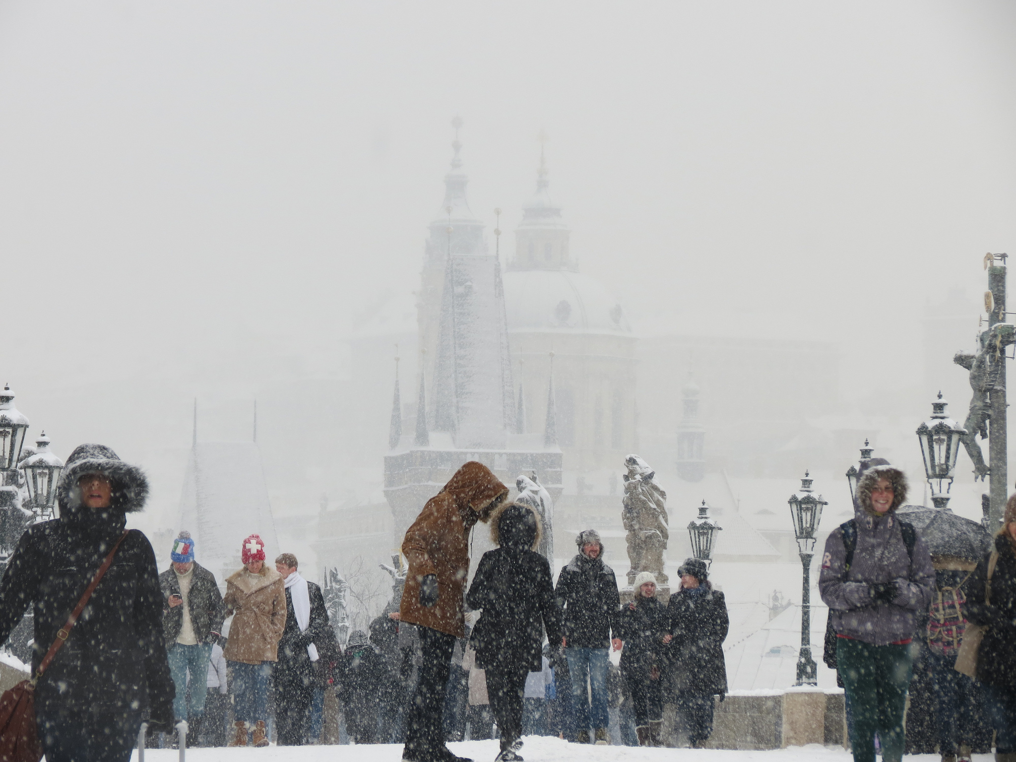 Prague Walking on the snow