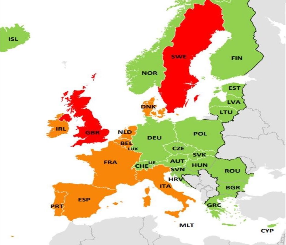 Europe map - COVID-19