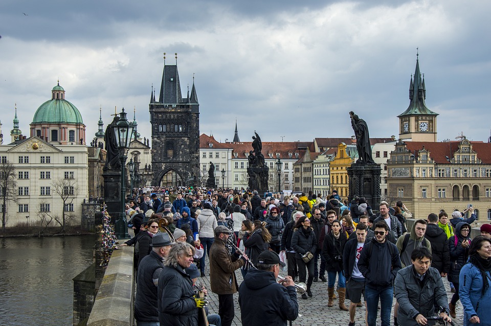 People of Charles Bridge Prague